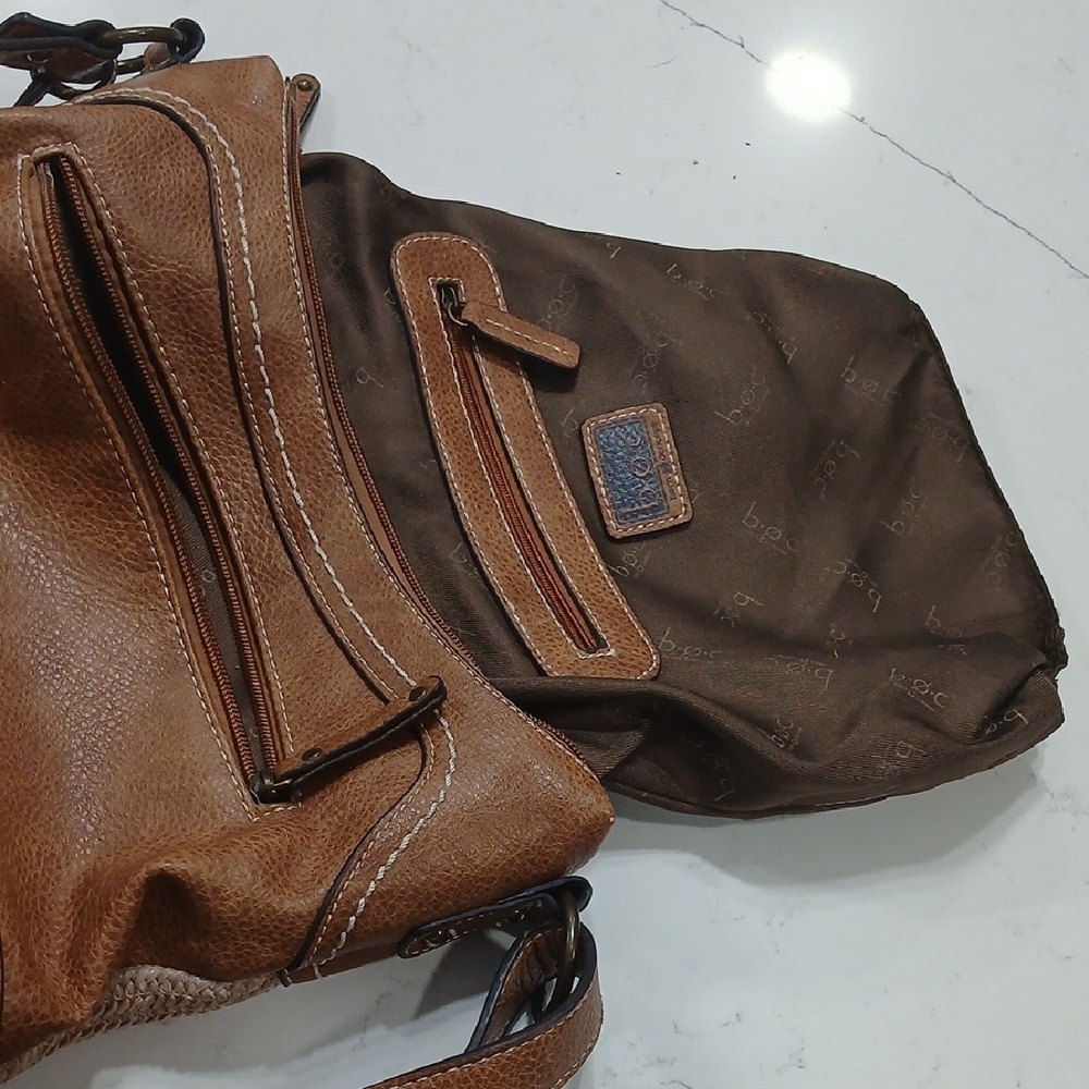 BOC Tan and Brown Women's Shoulder Bag Excellent Cond. All Man Made Materials - Picture 8 of 10